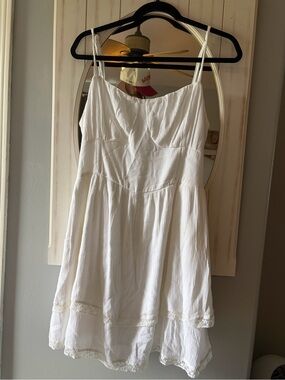 Hollister White Lace-Trim Sundress